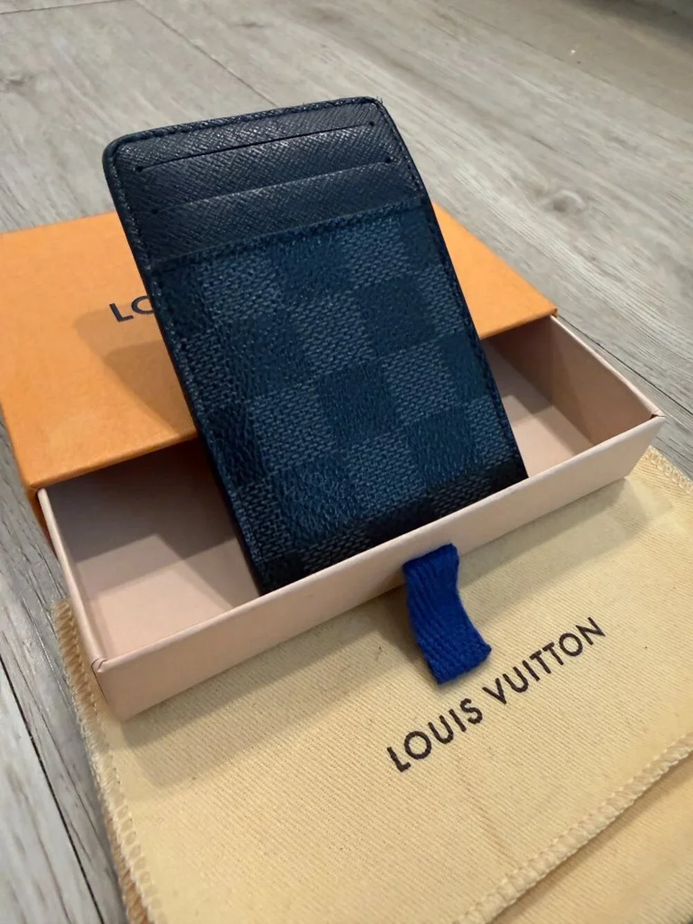 Louis Vuitton Neo Porte-Cartes Damier Graphite Card Holder w/ Box & Dust Bag